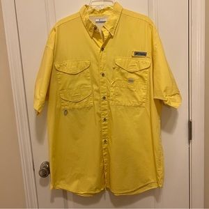 Columbia Men's Yellow Short Sleeve Shirt